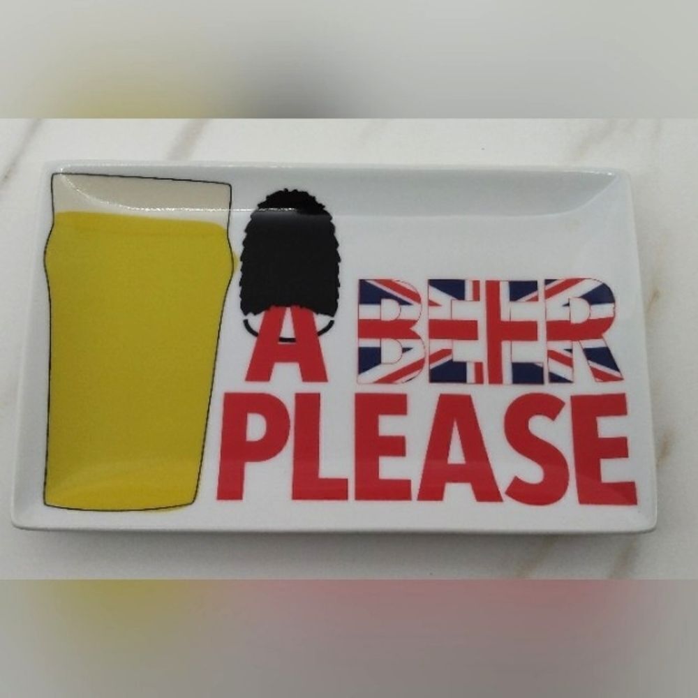 Crate&Barrel British Beer Tray Dish England Crate and Barrel